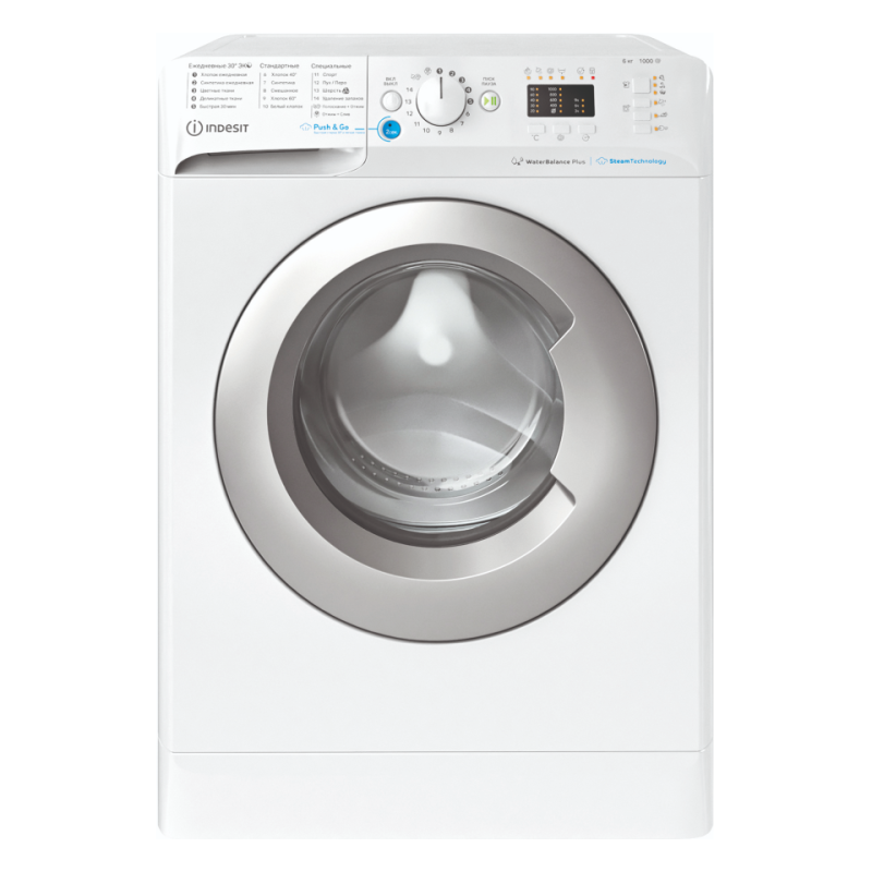 Стиральная машина Indesit BWSA 61051 WSV RU белый, 6кг, 1000об/мин, A, 85x59.5x42.5см