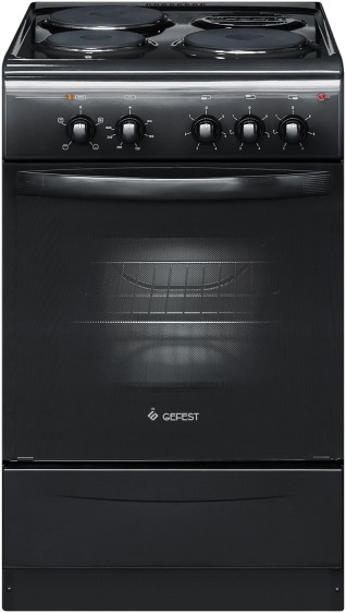 Электроплита Gefest 5140-0132 черный, эмаль, 3 конфорки, 5,5-6,02кВт, 50х58,5