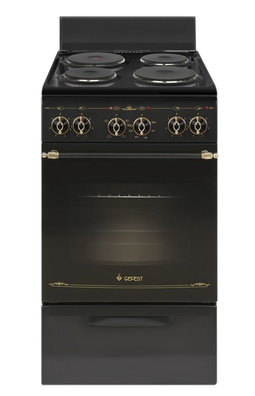 Электроплита Gefest 5140-01 0134 черный, эмаль, 4 конфорки, 5050-5515Вт, 50х59