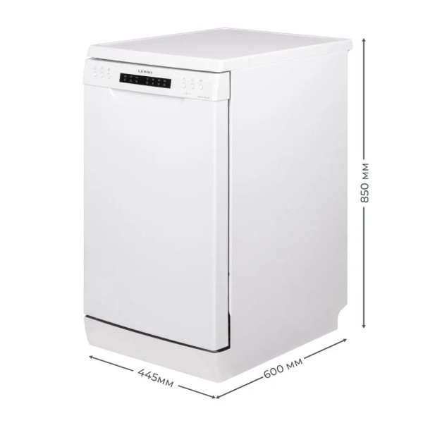 Посудомоечная машина LERAN FDW 45-1063 CW белый, 6 программ, 3 корзины, 10 комплектов, 2100Вт