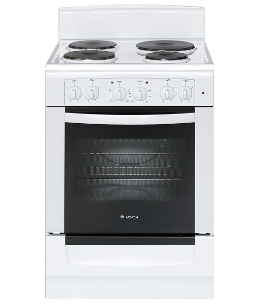 Электроплита Gefest 6140-01 0035 белый, эмалированная, 4 конфорки, 5,5-6.015кВт, 60x60