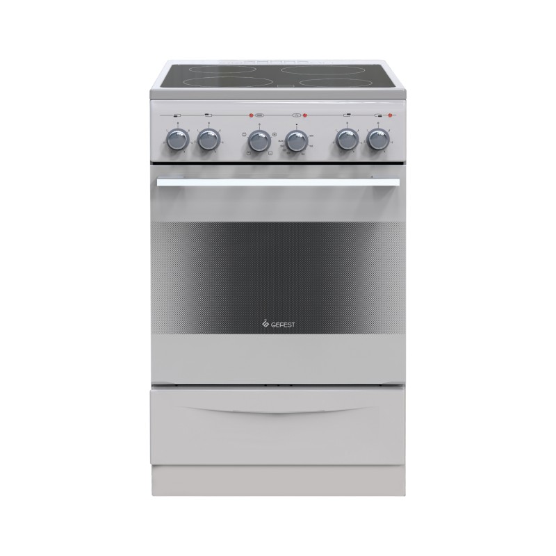 Электроплита Gefest 5160-01 0168 серый, стеклокерамика, 4 зоны, 5595-6115Вт, 50*58
