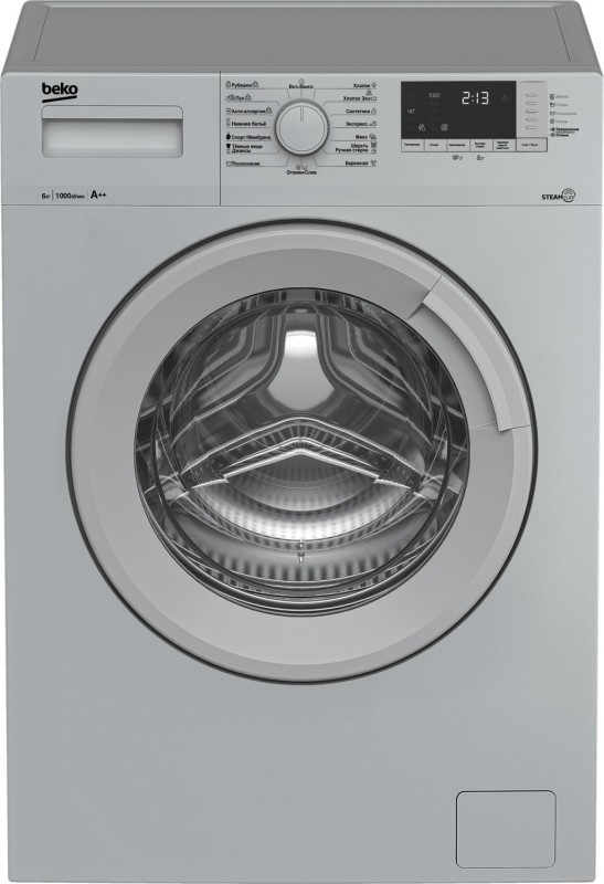 Стиральная машина BEKO WSRE6512ZSS серый, 6кг 1000об/мин, 15 программ