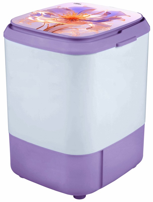 Стиральная машина LIGRELL LWM-35G белый/фиолетовый с рисунком цветок, 3.5кг