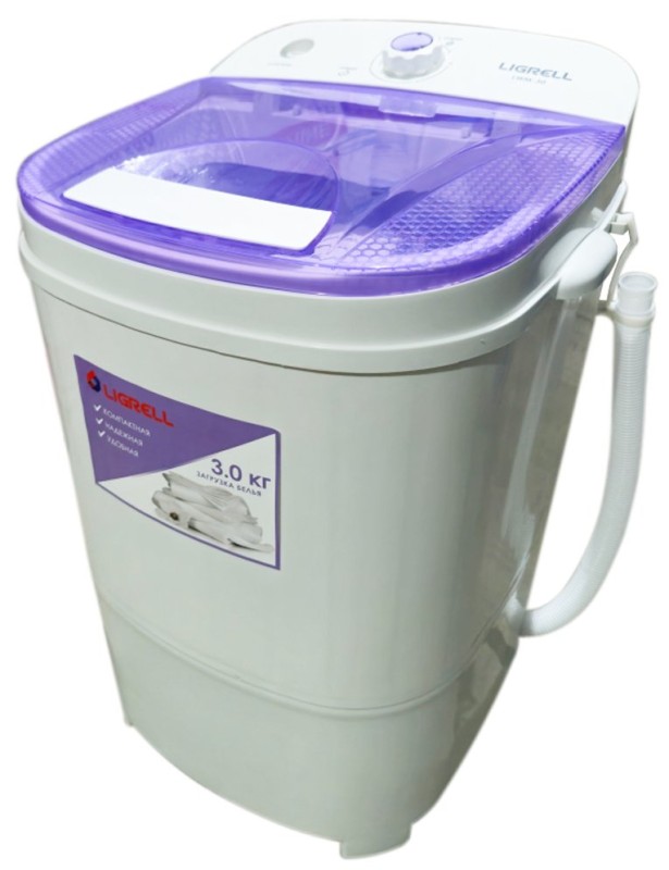 Стиральная машина LIGRELL LWM-30 белый/фиолетовый, 3кг, 135Вт