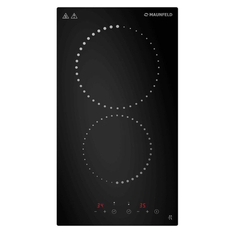 Варочная панель стеклокерамическая MAUNFELD CVCE292PBK 2 конфорки, 1×1200/1×1800Вт, 290x52x52см