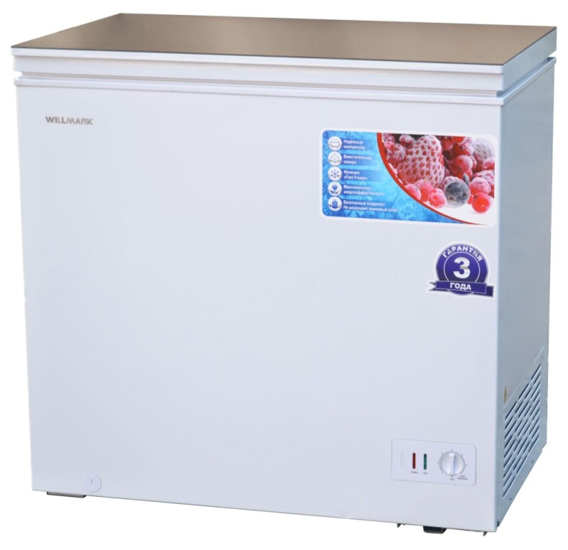 Морозильный ларь WILLMARK CF-380G белый, стеклянная крышка, 365л, 1105*625*845мм