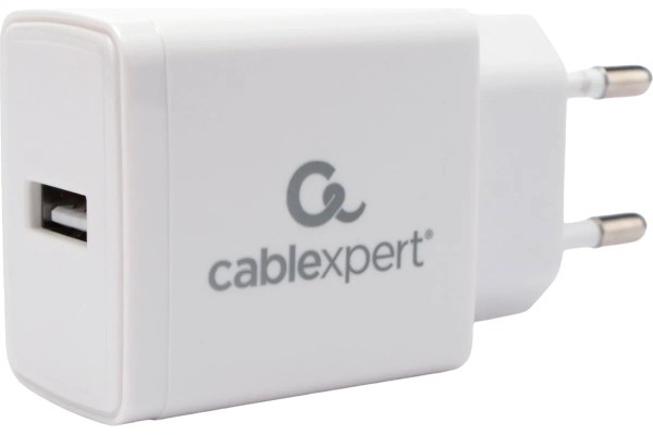 Зарядное устройство Cablexpert 5Вт, 1А, 1хUSB, белый, пакет