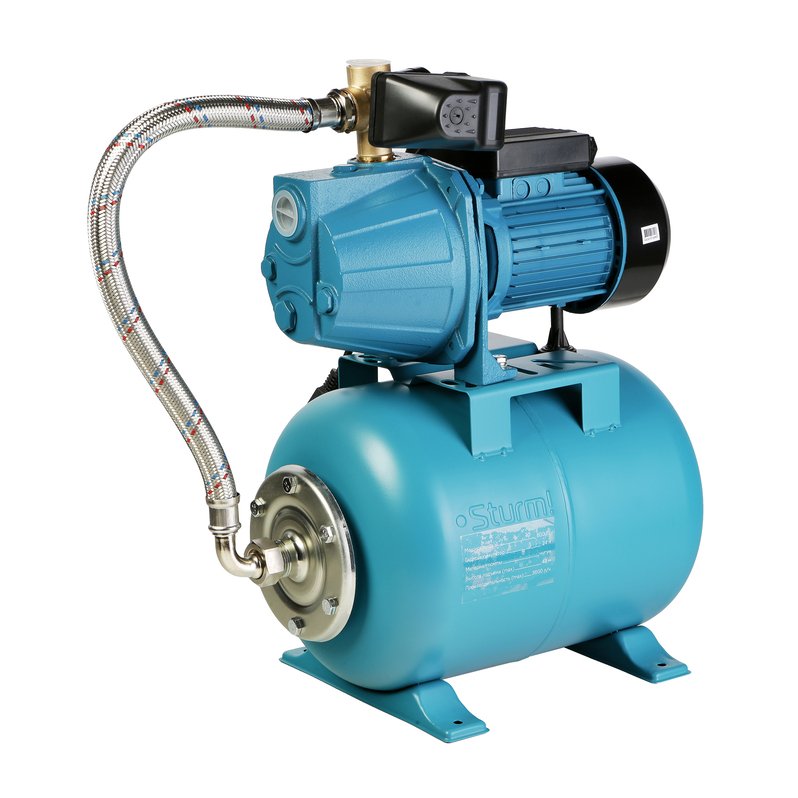 Насосная станция Sturm! WP97080CI 800Вт 60л/мин Бак 24л, 43м подъем, 8м всас, Помпа чугун
