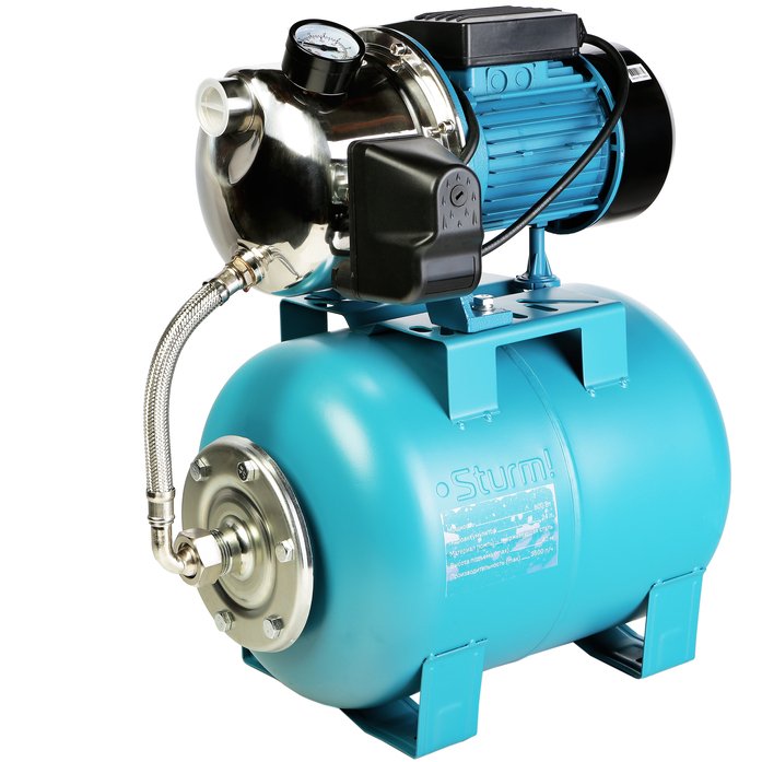 Насосная станция Sturm! WP97080ST 800Вт бак 24 л, 60л/мин, 40м подъем, 8м всас, Помпа нерж