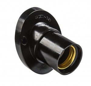 Патрон ASD/InHome E27 Ф П-02 E27 карболит настенный, черный, наклонный 80x70x61 IP20 2252