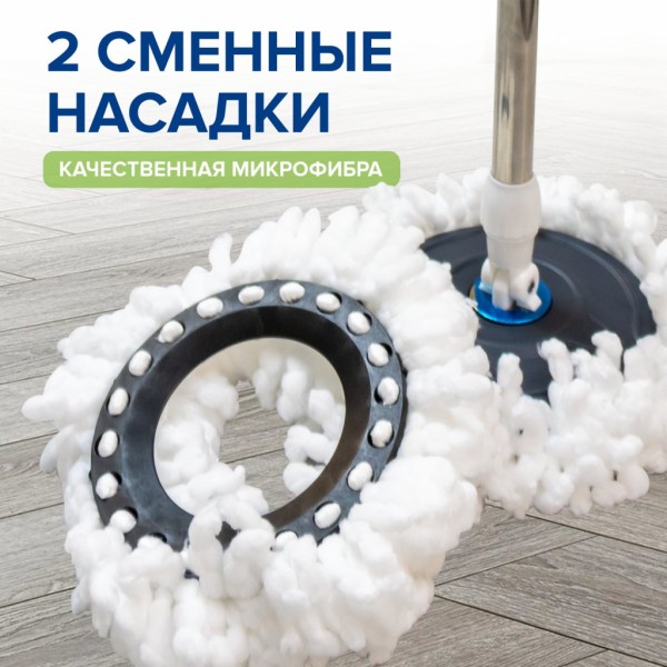 Швабра ДЕД БАНЗАЙ с отжимом в комплекте с ведром