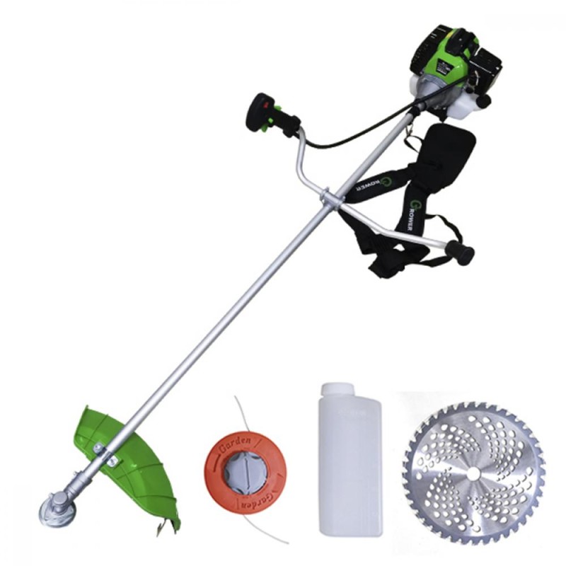 Бензотриммер Grower BTI-52 NEW 2500 V-52см3 двух-ный двиг 2,5 кВт (нож 40Т+леска) штанга н/р