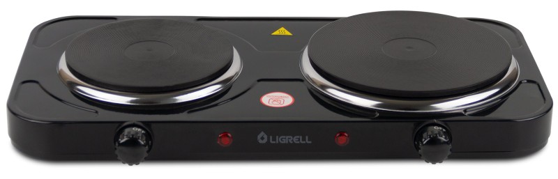 Плитка электрическая LIGRELL LHS-215 черная, 2500Вт, 2 конфорки