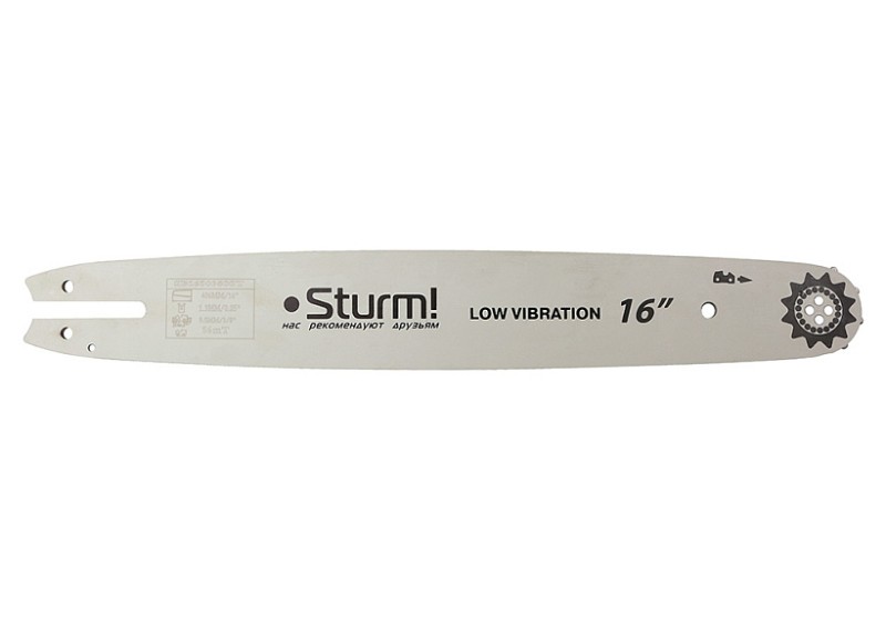 Пильная шина 16" Sturm! SB1650380St паз 1,3мм, 3/8", 56 зв, хвостовик St