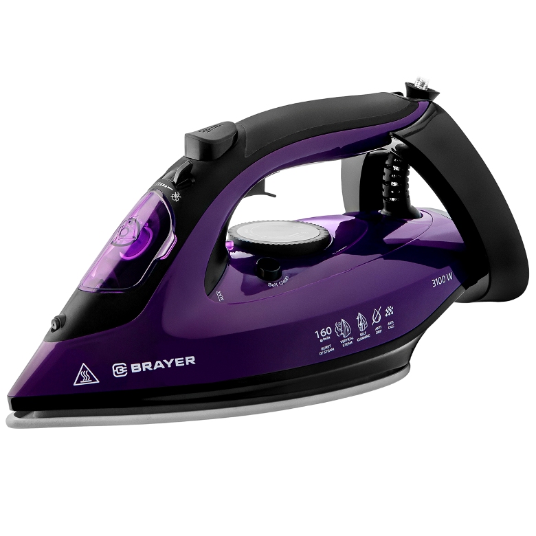 Утюг BRAYER BR 4012 фиолетовый 3100Вт, пар 35г/мин, удар 160г/мин