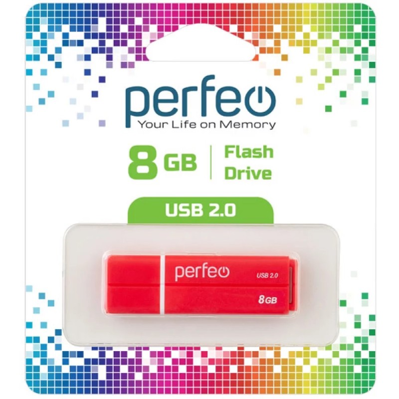 USB 2.0 накопитель Perfeo USB 8GB C01G2 Red