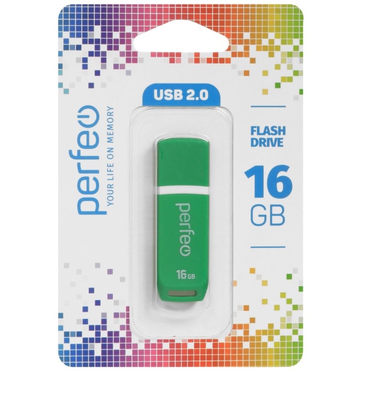 USB 2.0 накопитель Perfeo USB 16GB C11 Green
