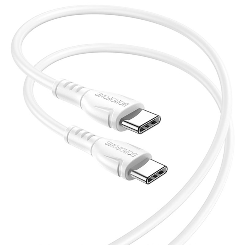 Кабель USB-C BOROFONE BX51 Triumph Type-C - Type-C, 3A, 60W, 1 м, белый