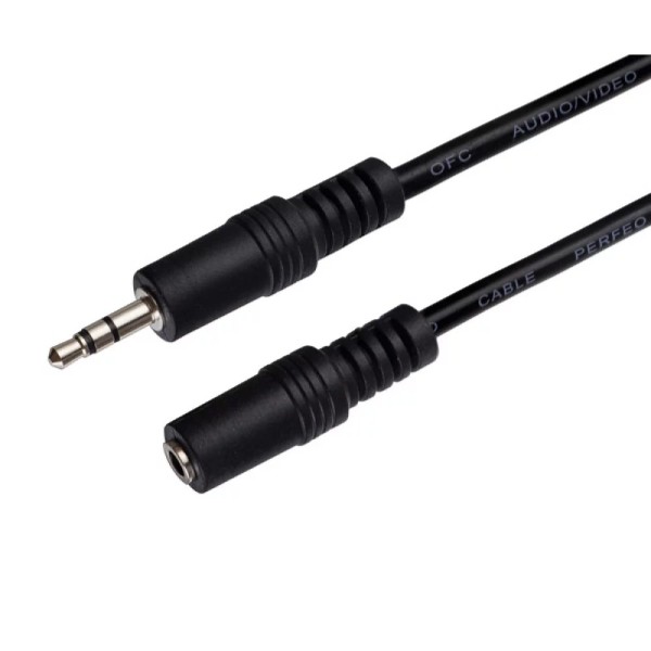Кабель PERFEO Jack 3.5 мм вилка - Jack 3.5 мм розетка, длина 5 м. (J2203)